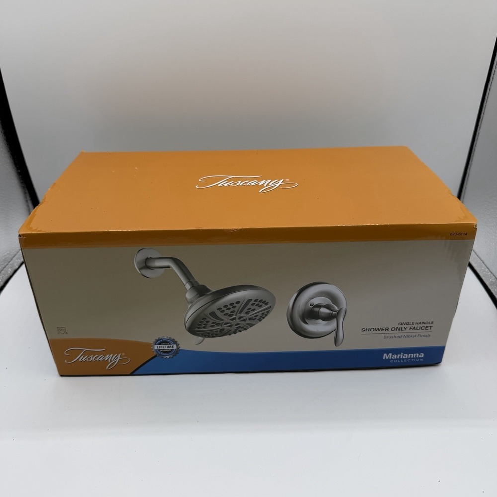 Tuscany Marianna Shower Faucet Single Handle Brushed Nickel Finish New Open Box